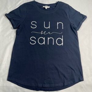 Australian brand Navy Blue Woman’s Shirt with 'Sun Sea Sand' Print